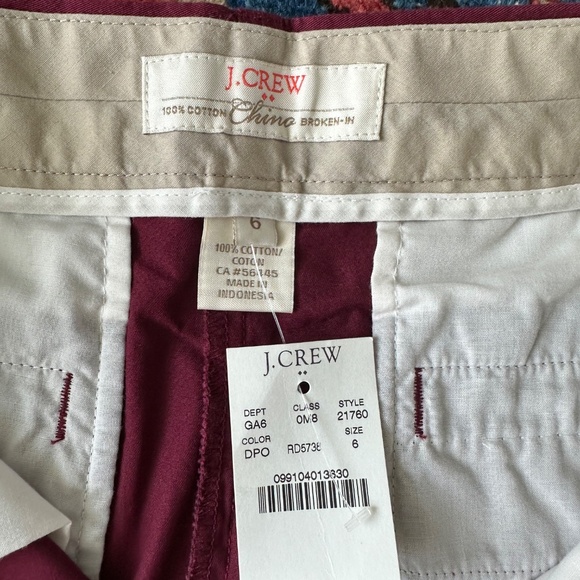 J Crew Chino City Fit Shorts Women's size 6 - 5" inseam NWT 100% Cotton - Picture 3 of 4
